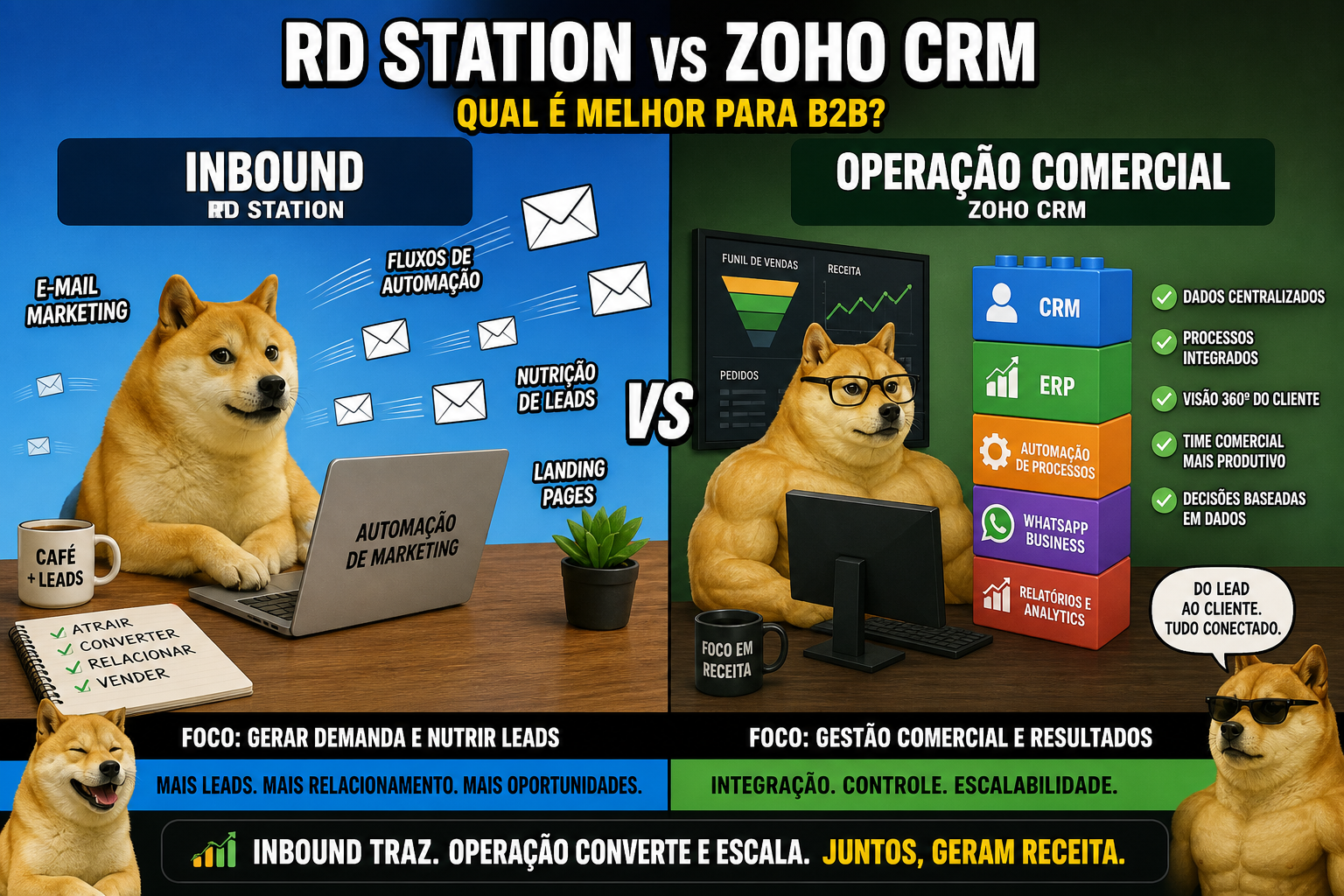 Zoho CRM versus RD Station: operação B2B integrada