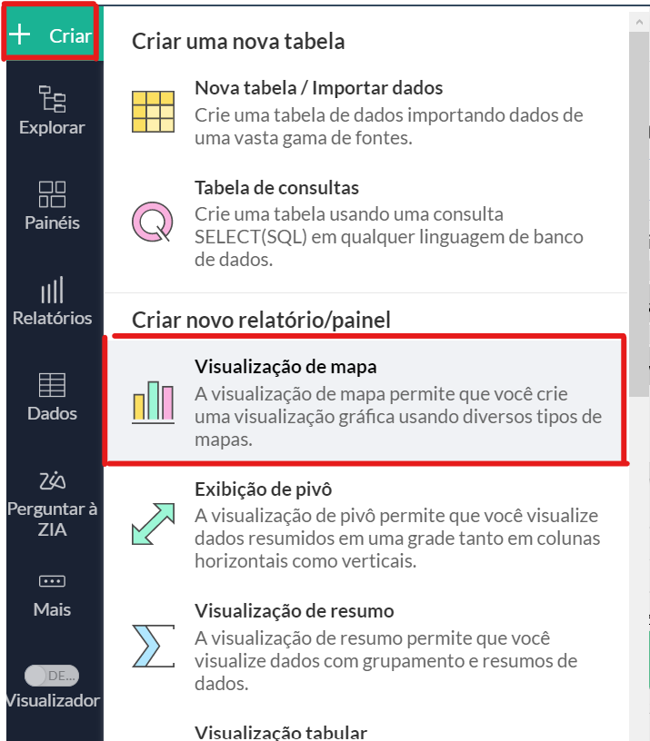 Criando visualização de mapa