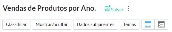 Opções de personalização da Exibição Pivô