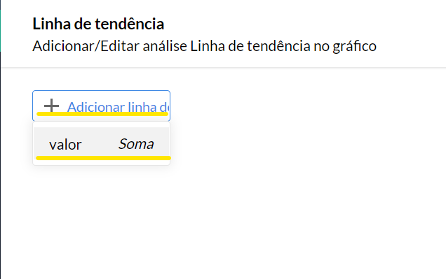 Botão adicionar linha de tendência