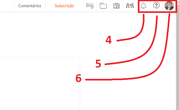 Menu de perfil do Zoho Campaigns