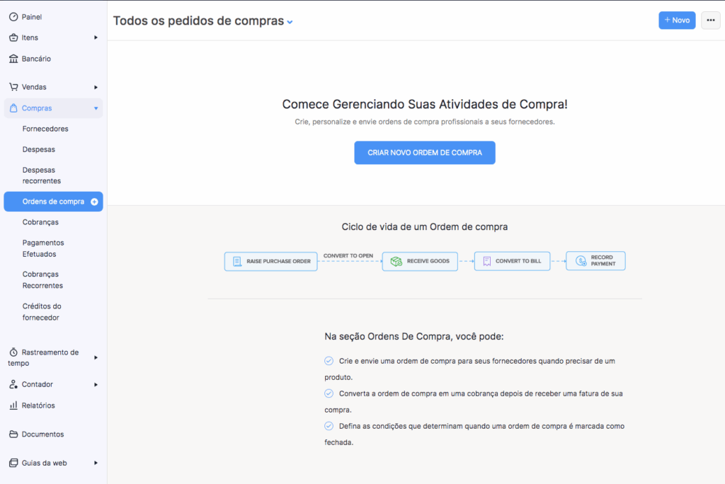 Criando nova ordem de compra