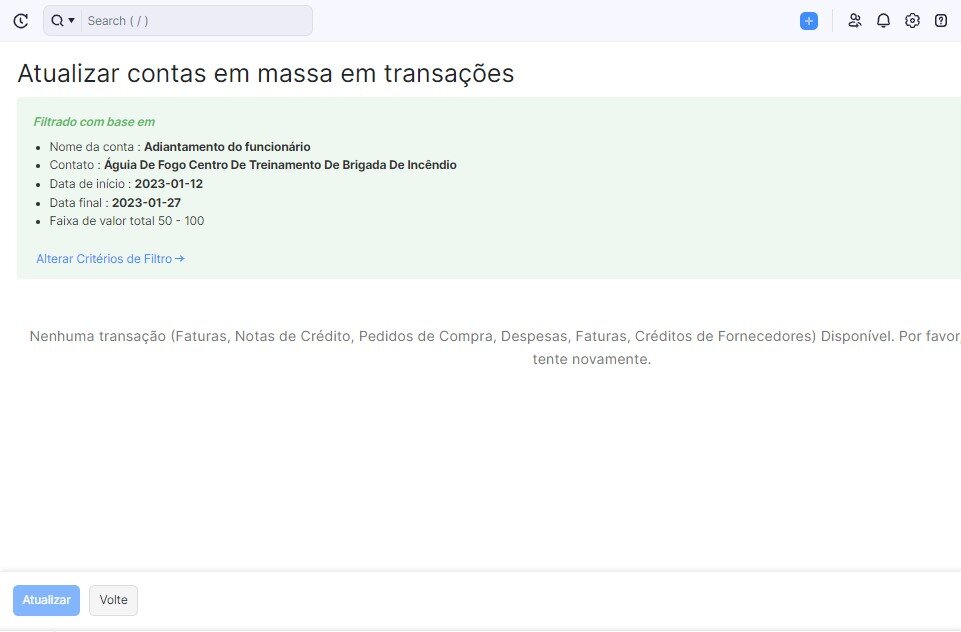 Resultado da atualização