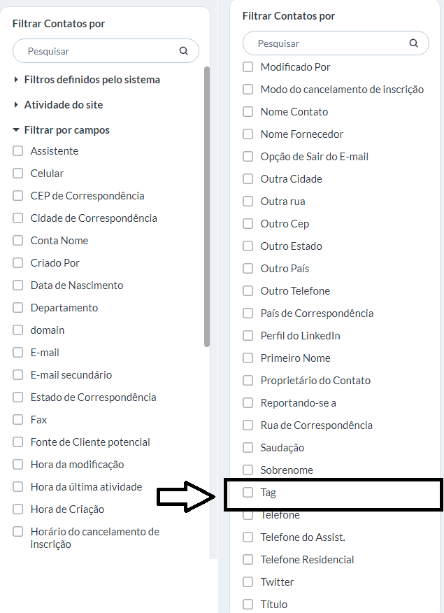 Filtro por etiquetas