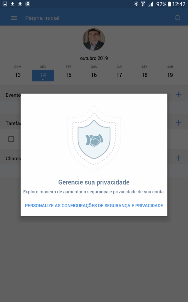 Configurações de segurança