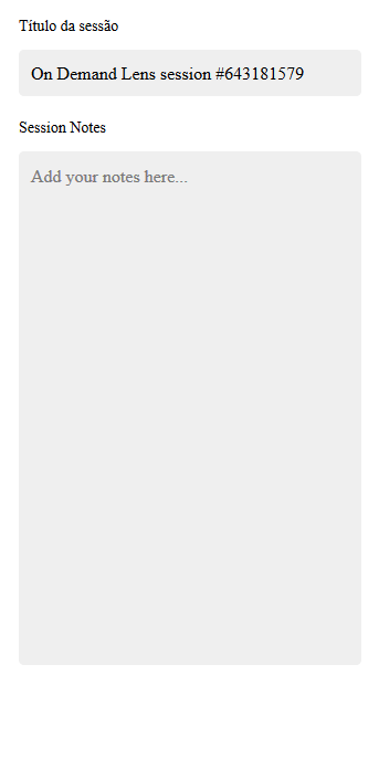 Anotação de texto sobre imagem da câmera