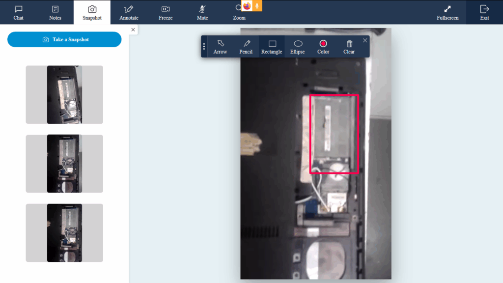 Interface de chat do Zoho Lens