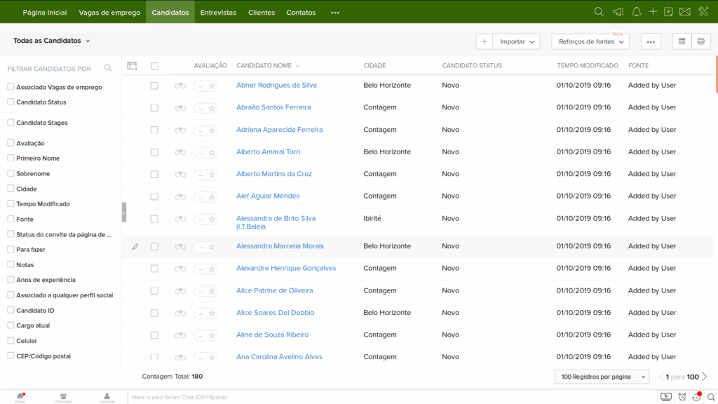 Passo 12 - Importação concluída no Zoho Recruit