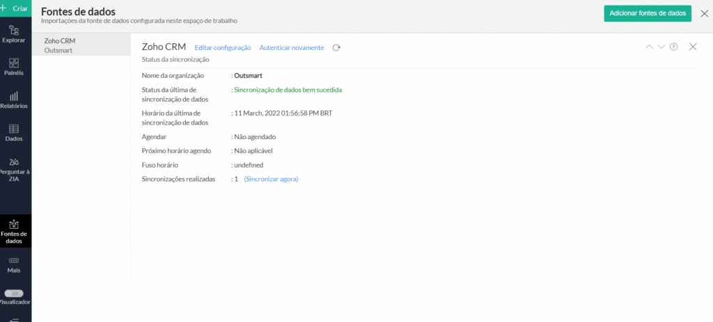 Editar configuração no Analytics
