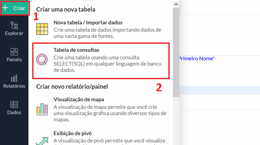 Criando consulta