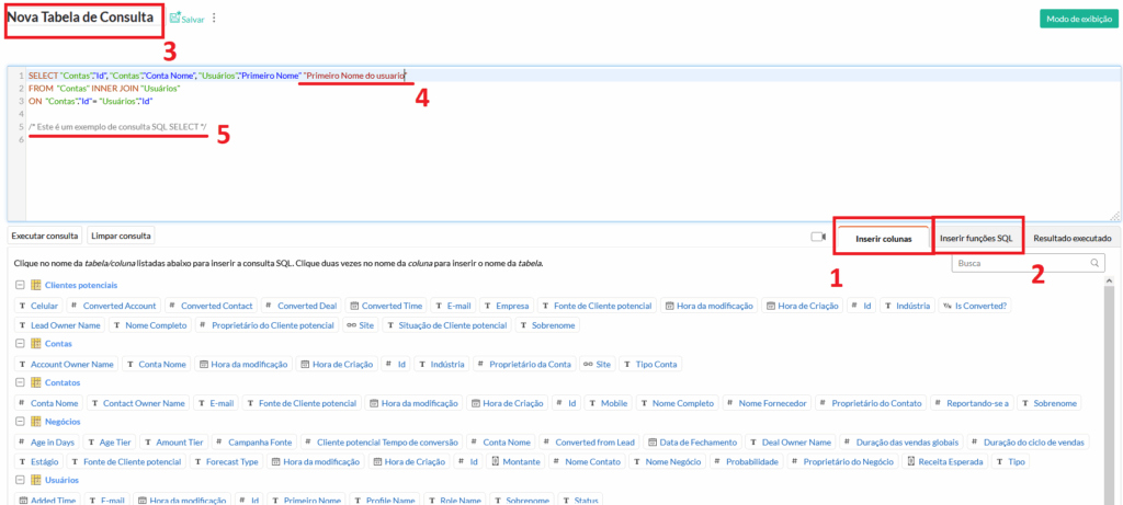 Editor de consultas