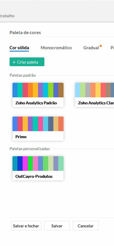 Paleta de cores